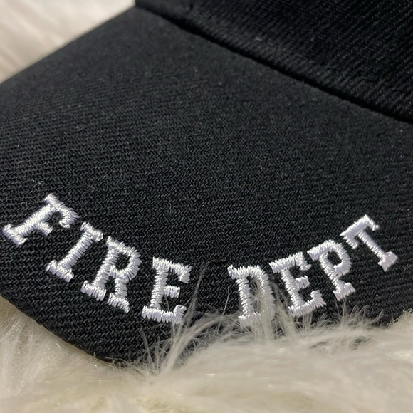 Fire Department Black Embroidered Baseball Cap - Picture 6 of 12